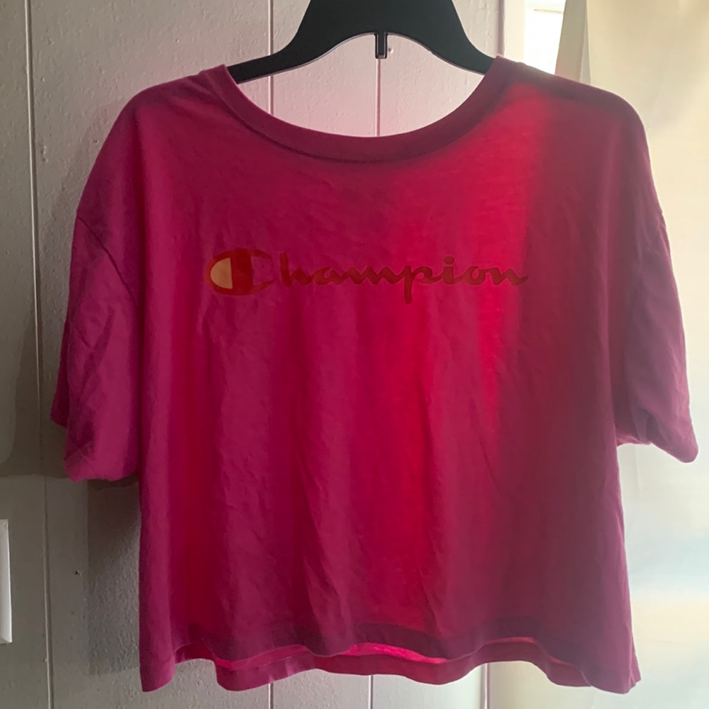 Champion pink cropped tee